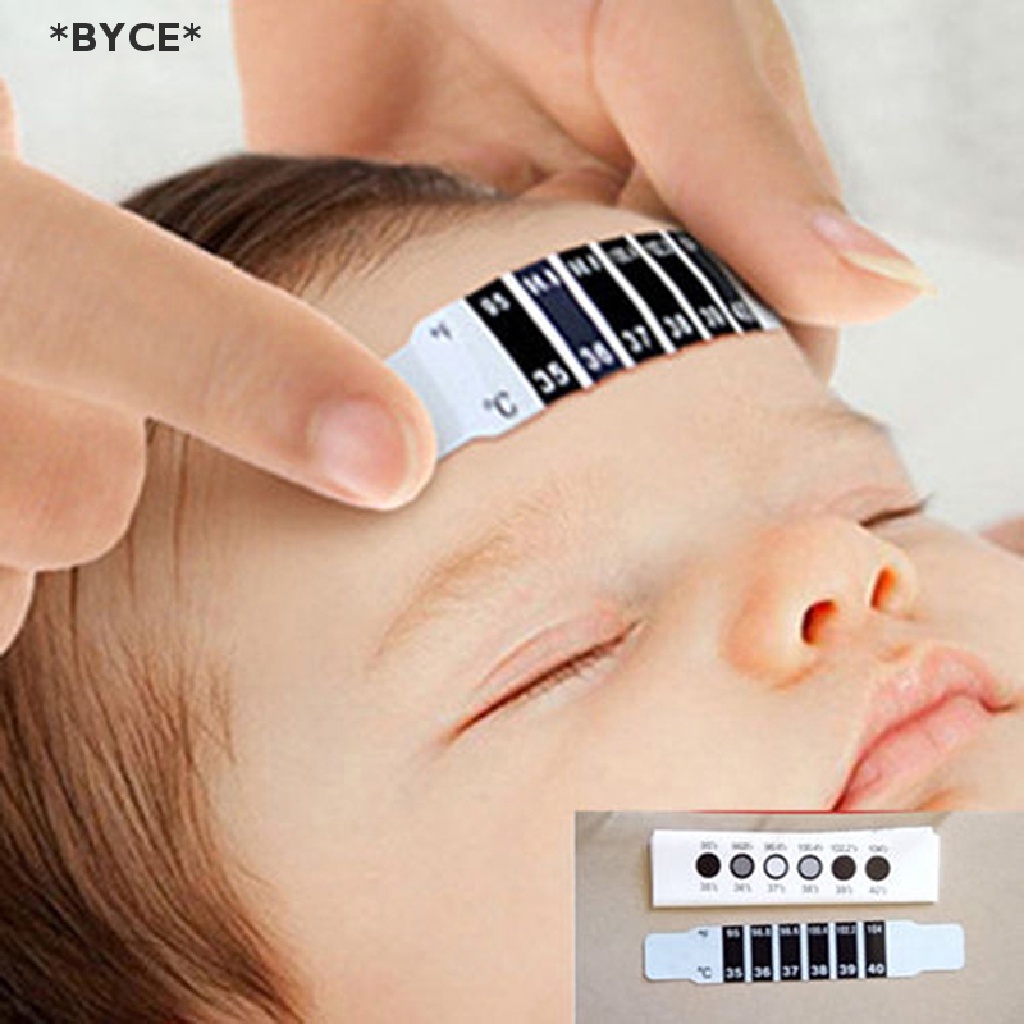 Byce> เครื่องวัดอุณหภูมิหน้าผาก แถบวัดไข้ เทอร์โมมิเตอร์ ทดสอบอุณหภูมิ สําหรับเด็ก ผู้ใหญ่ ใหม่