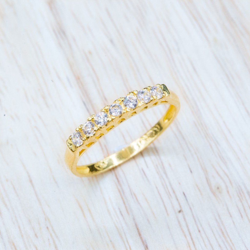 YHLG️ แหวนทองแท้ประดับเพชร CZ  น้ำหนักครึ่งสลึง