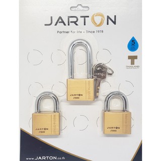 กุญแจJarton40มิล ชุด 3 ตัว  ทองเหลืองแท้ คีย์อะไลท์ดอกเดียวไขได้ทั้งหมด