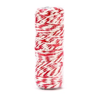 เชือกรัดพัสดุ 20 เมตร สีขาว-แดง คิงส์ Parcel rope 20 meters white-red king