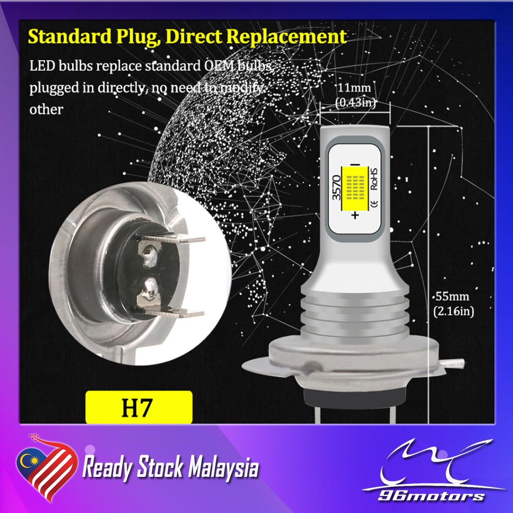 Ducati หลอดไฟหน้ารถจักรยานยนต์สีขาว 6000k 80w Led H11 สําหรับ Monster795 796 797 821 Panigale 899 959 1199 1299 96motors - รูปที่ 2