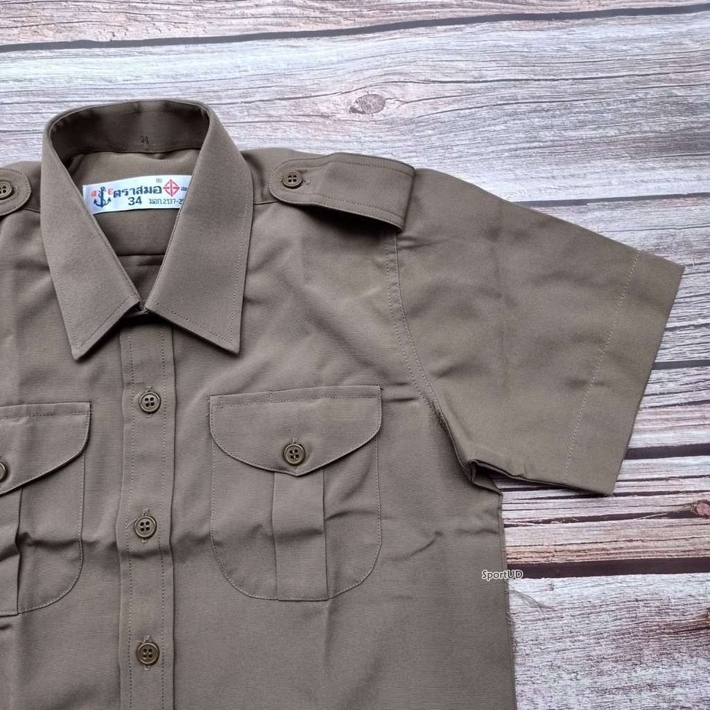 [ มีบิลสำหรับเบิก รร. ให้ค่ะ ] เสื้อนักเรียน เสื้อลูกเสือ ผ้าโทเร สีกากี ตราสมอ รหัส SA1430700 ราคา ถูกที่สุด ดีลบีเคเค แกลเลอรีภาพที่ 6