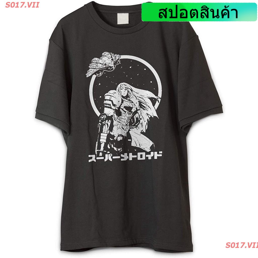 S017.VII 2022 Metroidเสื้อยืดแขนสั้น Revel Shore Japanese Samus Metroid Inspired Interstellar Grunge