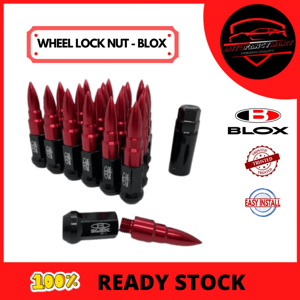 BLOX Nut Wheel Spike Lug ยาง ALLOY Nut M12 x P1.5 รังสีน็อต 20 ชิ้น