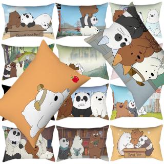 ปลอกหมอนอิงโพลีเอสเตอร์ ลาย We Bare Bear ขนาด 30x50 ซม. สําหรับตกแต่งบ้าน