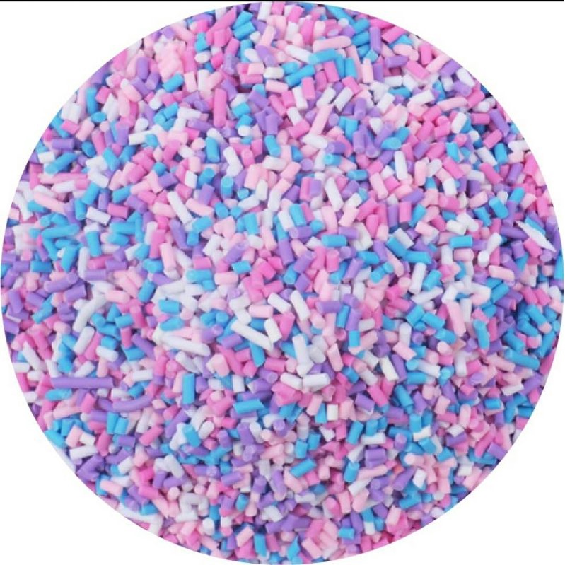 Pastel Unicorn Sprinkle สีชมพูสีฟ้าสีขาว Hiasan Slime Polymer Topping ตกแต่ง Fimo Slice Nail Art