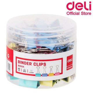 Deli 8555A Paper Clip - คลิปหนีบกระดาษสีแฟนซี 19mm.บรรจุ 40 ชิ้น /กระปุก