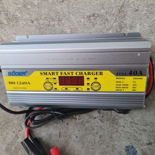 เครื่องชาร์จแบตเตอรี่ Suder MH-1240A เครื่องชาร์จ 12V ขนาด 40A พร้อมฟังก์ชัน สลายซันเฟทชาร์ตแบตน้ำ&amp;แห้ง เต็มตัดอัตโนมัติ