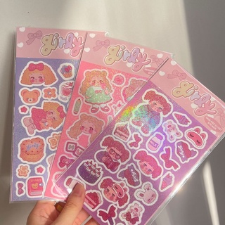 สติ๊กเกอร์น่ารัก🌈สติ๊กเกอร์PVCกันน้ำ ไดคัทDIY พร้อมส่ง!!STICKER ขนาด11*16cm🔥🌈🧸