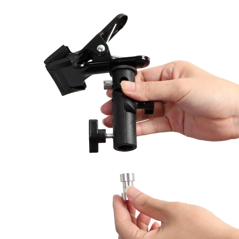 Bonjour Heavy Duty Metal Clamp Holder Reflector Metal Clip Mount 1/4 "to 3/8" Light Stand Mounting for Flash LED Light Umbrella Bracket
