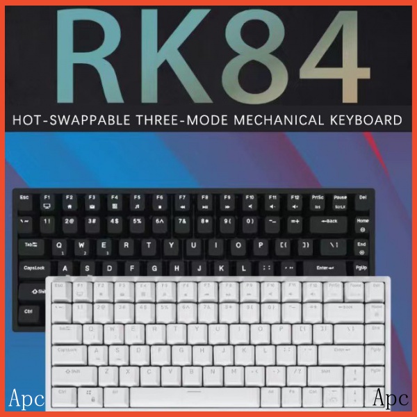 [ฟรี สติ๊กเกอร์แป้นพิมพ์ภาษาไทย] Royal Kludge RK84 RK61 RK71 RGB Hot-Swappable RK 84 Wireless Mechanical Keyboard Wireless Bluetooth 71 Keys RGB Backlight 3 Modes  Type-c USB portable gaming keyboard 2.4G wireless receiver Mechanical axis LED for PC