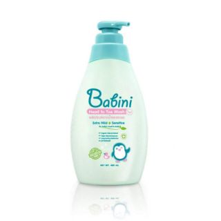 Babini Head To Toe Wash 480ml สบู่เหลวอาบน้ำและสระผม สูตรอ่อนโยนเป็นพิเศษ จากเบบินี่ ช่วยทำความสะอาดและคงความชุ่มชื้น