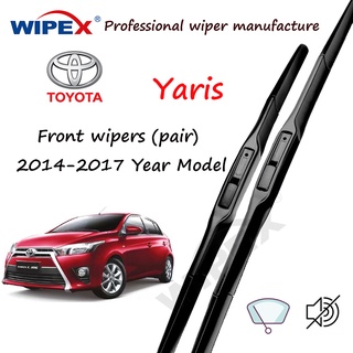 Hybrid Toyota Yaris ใบปัดน้ําฝน 14+26 ชุด/คู่ คุณภาพจากญี่ปุ่น สําหรับ 2014-2017 ปี โมเดล Yaris ที่ปัดน้ําฝนหน้าต่างรถยนต์ จาก Wipex