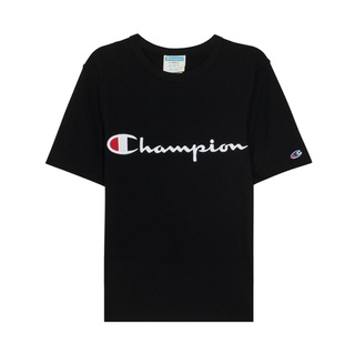 Champion Logo Embroidered Cursive Round Neck Short-Sleeve T-Shirt Couple Style US Life Line T1919G-549465