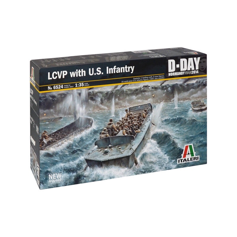 1/35 LCVP w/ U.S. Infantry Plastic model kit, Italeri #6524