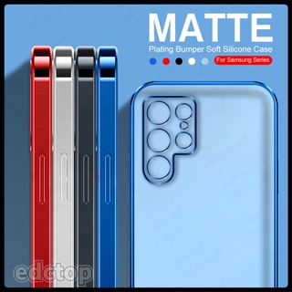 Samsung Galaxy S22 Ultra S22 Plus S22+ S22Ultra 5G Straight Plating Matte Case Camera Protect Shockproof Cover Fundas