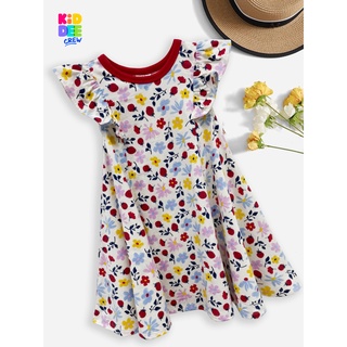 KiddeeCrew ชุดกระโปรง ลายดอกไม้คละสี สีครีม Cream colored floral print skirt set เหมาะสำหรับอายุ 2-10 ปี