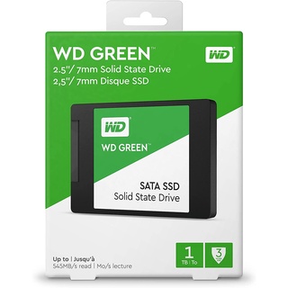 WD SSD (เอสเอสดี) GREEN 1TB (WDS100T2G0A)SATA-GREEN-3D/3YEAR Synnex/2.5" 7MM READ 545MB/S