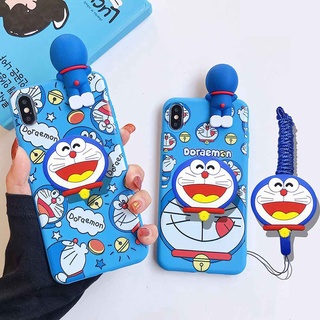 เคสโทรศัพท์มือถือ ลายการ์ตูนโดราเอมอน พร้อมสายคล้อง สําหรับ Xiaomi Redmi 7 8 9 10 Pro Redmi 5 5A 6 6A 7 7A 8 8A Note 4 4X 5 6 7 8