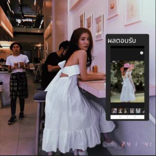 เดรสขาวผูกหลัง loonnystore
