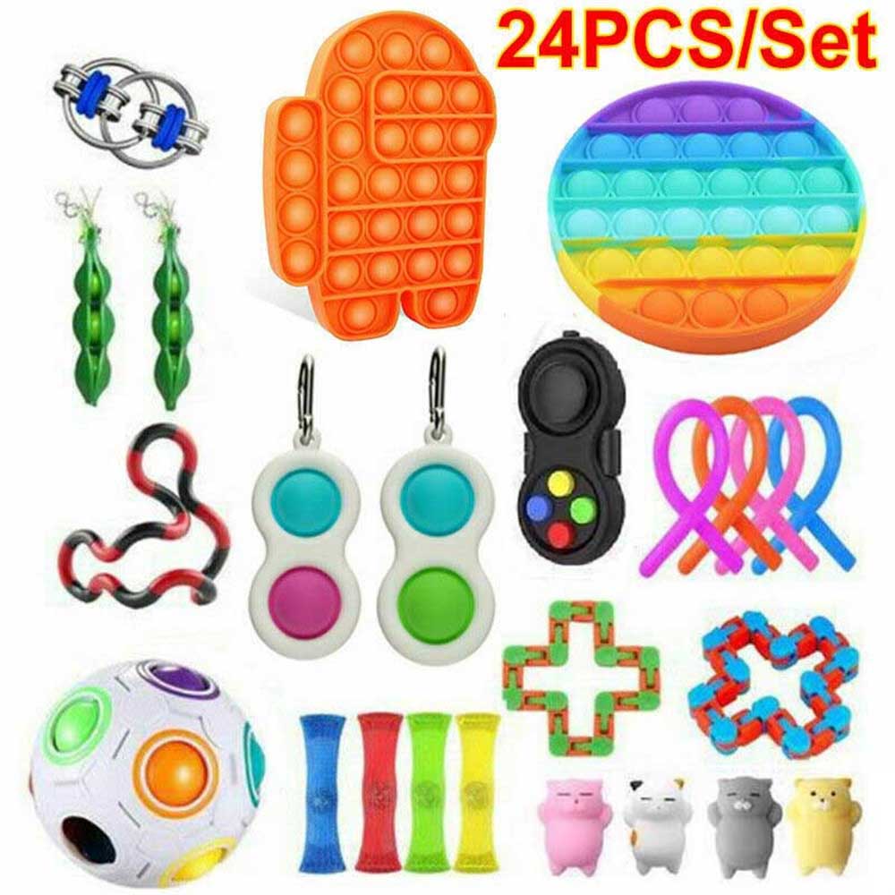 21 Pack Fidget Toys Set Tools Bundle Sensory Stress Relief Hand Kids Adults Toys 