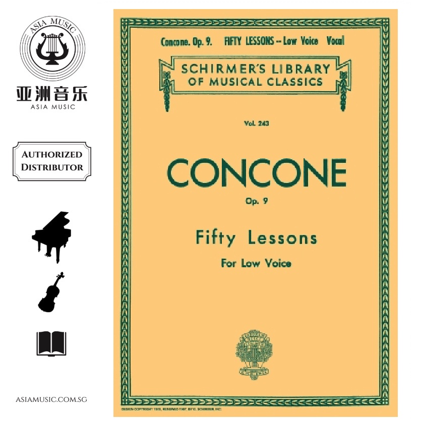 AUTHORZED DISTRIBUTOR - HAL LEONARD - CONCONE 50 LESSONS OP9 LOW VOICE