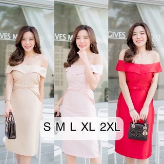 ✨งานป้าย Multibrand ✨(S-2XL) เดรสเกาะอกปาดไหล่ เดรสกระโปรง เดรสออกงาน เดรสหรู เดรสปาดไหล่ เดรสแฟชั่น