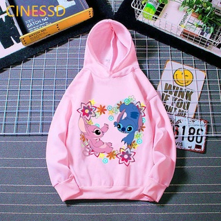 Bf เสื้อกันหนาว มีฮู้ด ผ้าฝ้าย ลายการ์ตูน Lilo Stitch Love Mouse Kawaii สําหรับผู้ชาย JZ