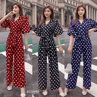 PE9123 Jumpsuit จั้มสูทแขนบอลลูน ขายาว