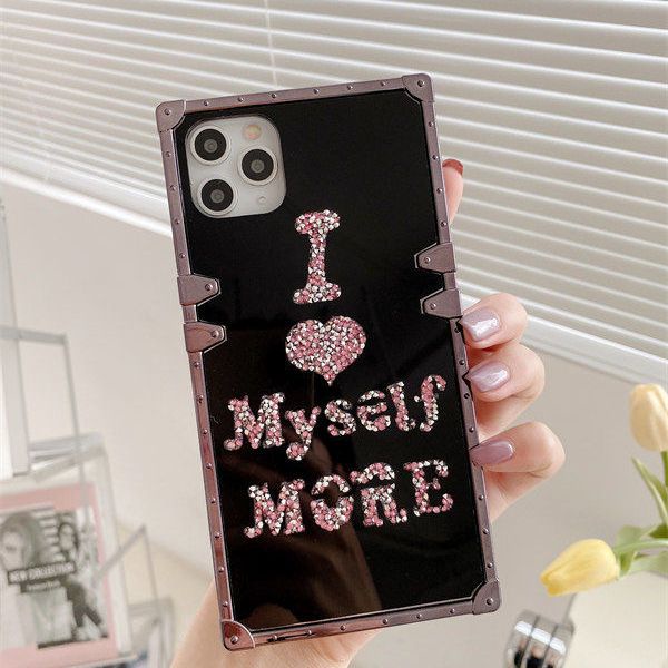 เคสโทรศัพท์มือถือกระจก ทรงสี่เหลี่ยม กันกระแทก สีดําวาว หรูหรา สําหรับ apple iPhone 11 Pro MAX 11pro