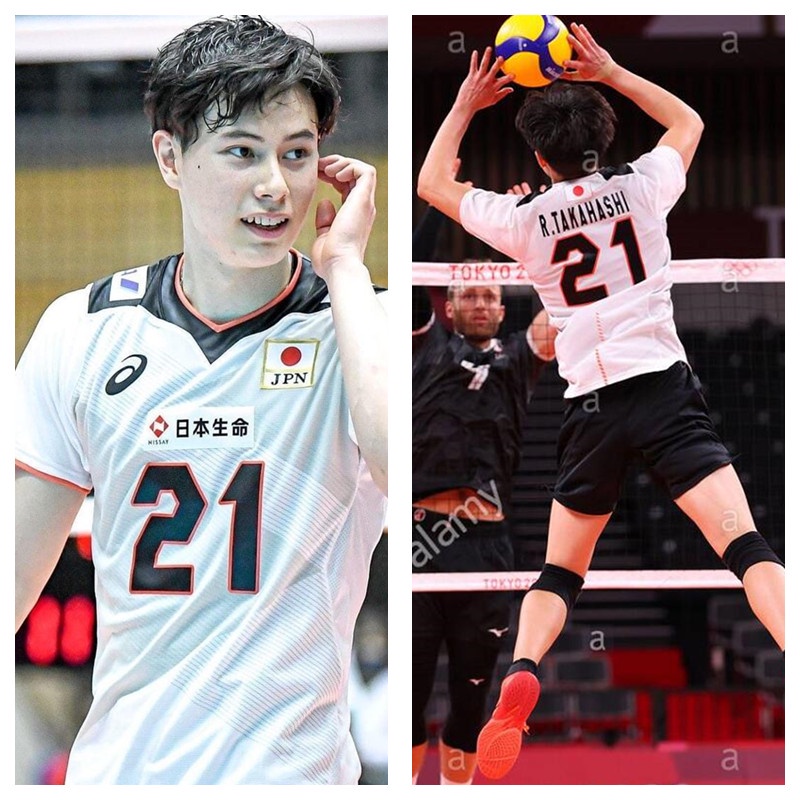 Ran Takahashi No.21 White Color Japan Volleyball Jersey