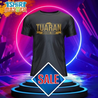 คอตต้อนคอกลมเสื้อยืด พิมพ์ลาย TUARAN GOLD PRINTED ของแท้ ฟรีของขวัญS-5XL