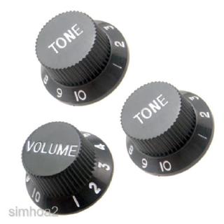 ชุดลูกบิดปรับระดับเสียงกีต้าร์ 1 volume and 2 tone knobs สีดําสําหรับกีต้าร์ st style