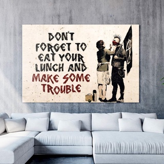 Banksy Anarchist Punk และ Mom ผ้าใบ Wall Art พิมพ์ Banksy Graffiti Street Art สําหรับห้องนั่งเล่นห้อ