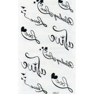 Tattoo ลายSignature แท็ททู สติกเกอร์ HM547