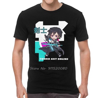 เสื้อยืดผ้าฝ้ายพิมพ์ลายแฟชั่น เสื้อยืด พิมพ์ลายอนิเมะ Sword Art Online Kazuto Kirigaya แฟชั่นสําหรับผู้ชาย