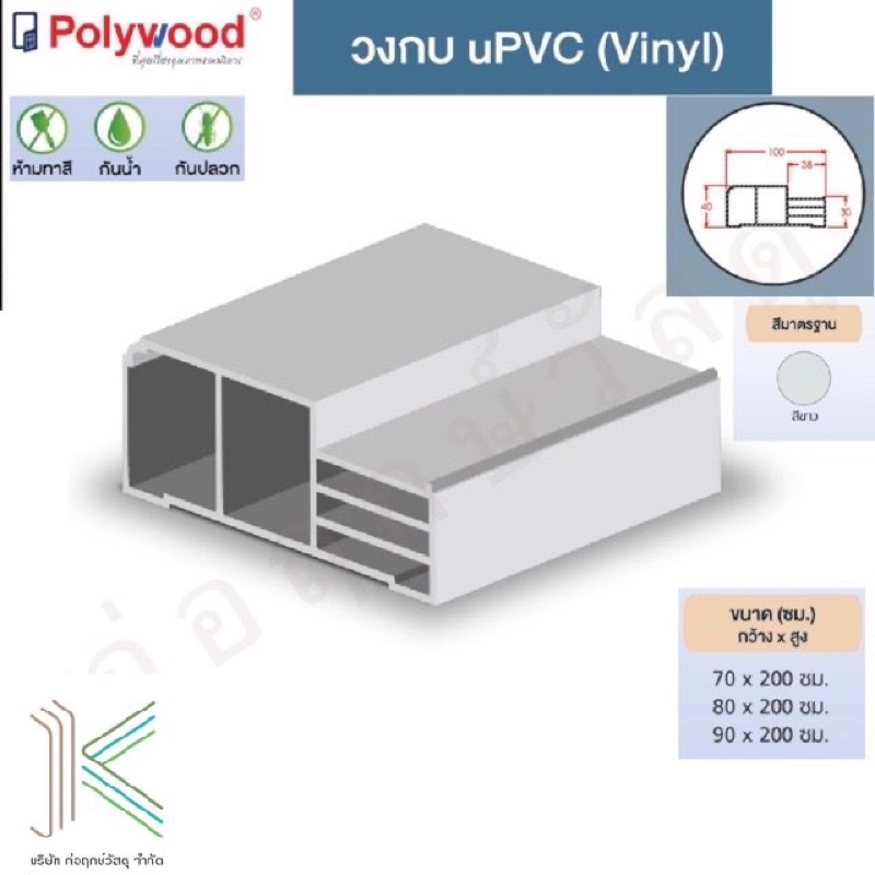 POLYWOOD วงกบ uPVC (มี 4 สี)(ใช้ภายนอกและภายใน)(มี 3 ขนาด)