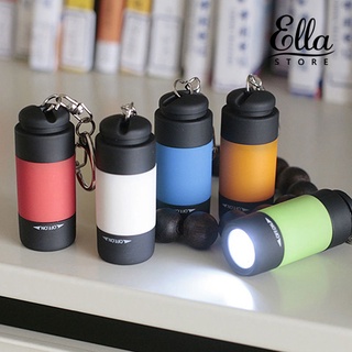 Ellastore123 พวงกุญแจไฟฉาย LED ชาร์จ USB แบบพกพา ขนาดเล็ก