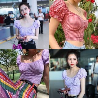 เสื้อแขนตุ๊กตา แต่งกระดุมหน้า พร้อมส่ง