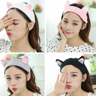 Rainbow ที่คาดผมมล้างหน้า ที่คาดผมแต่งหน้า ที่คาดผมน่ารัก ยางรัดผมหูแมว Korean cat ear headband