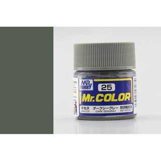 สีสูตรทินเนอร์ Mr.Hobby สีกันเซ่ C25 Dark Seagray Semi-Gloss 10ml