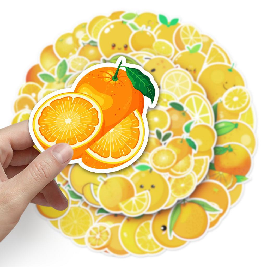 50 ชิ้นตลกสติกเกอร์สีส้มกันน้ํา DIY สําหรับโทรศัพท์แล็ปท็อปรถสติกเกอร์ Creative Home Decal - รูปที่ 4