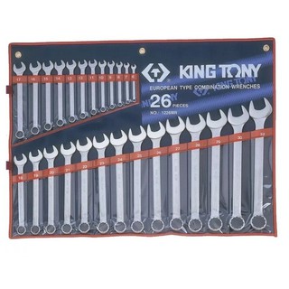 Kingtony เครื่องมือช่าง ชุดประแจแหวนข้างปากตาย เบอร์ 6 - 32 มม. (26ตัวชุด) รุ่น 1226MR#702