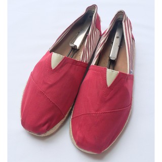 Toms Shoes University Rope Sole Size 8 (26 CM.) สีแดง มือสอง ของแท้