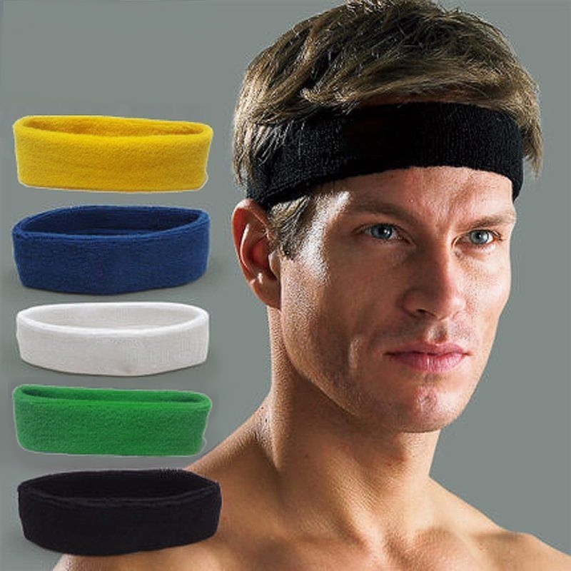 Women Cotton Men Sport Sweat Sweatband Headband Yoga Gym Stretch Head Band Hair
