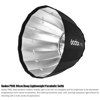 Godox P90L 90cm Deep Lightweight Parabolic Softbox with Bowens Mount Adapter Ring for Various Brands of Bowens Mount Stu