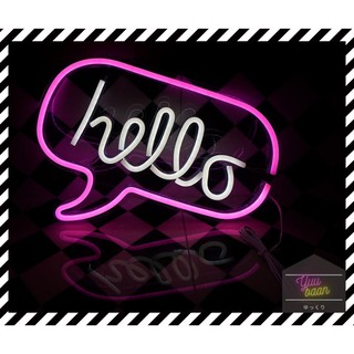 [[Sale]] Neon Light โคมไฟนีออน  LED "Hello" ใช้ตกแต่งบ้าน ร้าน และงานปาร์ตี้