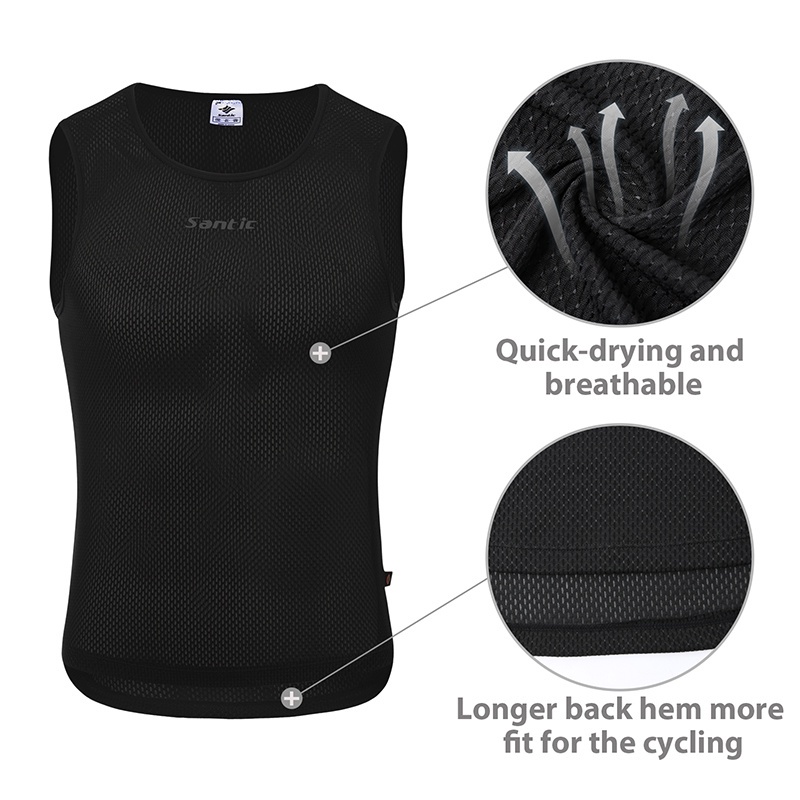 hotSantic Sleeveless Men Cycling Jersey Base Layer Tank Tops Quick Dry ...