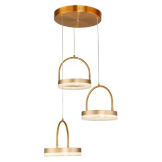 Bouquet lamp MULTI-PENDANT CARINI DU31196/36W MODERN METAL/GLASS BRASS/CLEAR 3-LIGHT Interior lamp Light bulb โคมไฟช่อ ไ