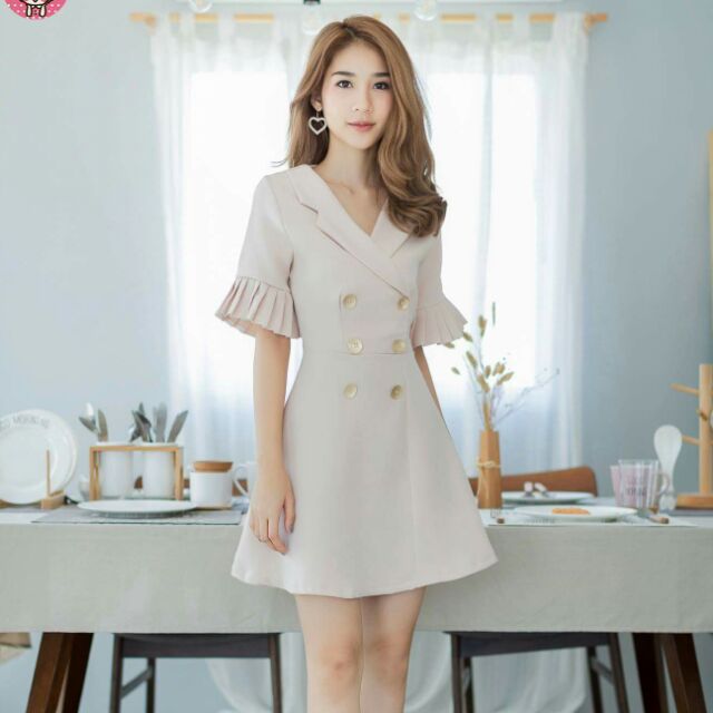 🔸️New🔸️ Romi Oil Dress สี Beige (Size M)